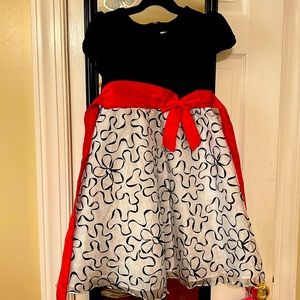 Girls black,red,white dress